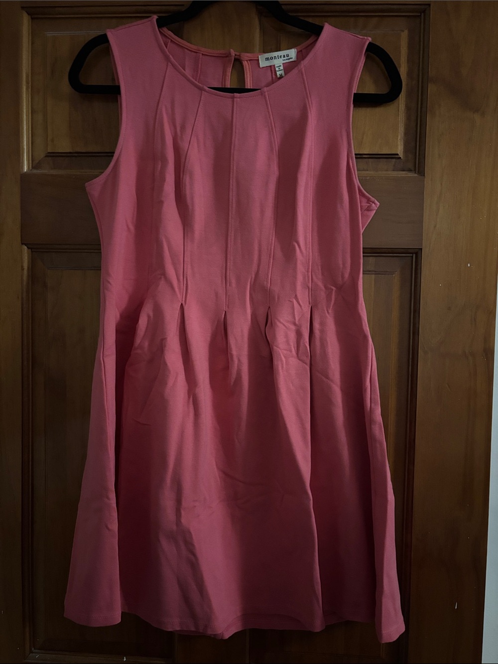 Monteau Sleeveless Fit-and-Flare Dress in Rose Pink